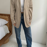 Sand pale button back blazer