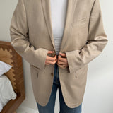 Sand pale button back blazer