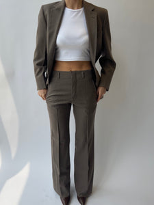 Rose/brown wool suit