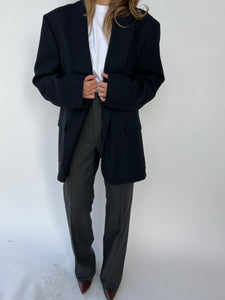 Heavy wool dark blue gold buttons blazer