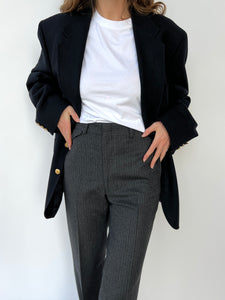 Heavy wool dark blue gold buttons blazer