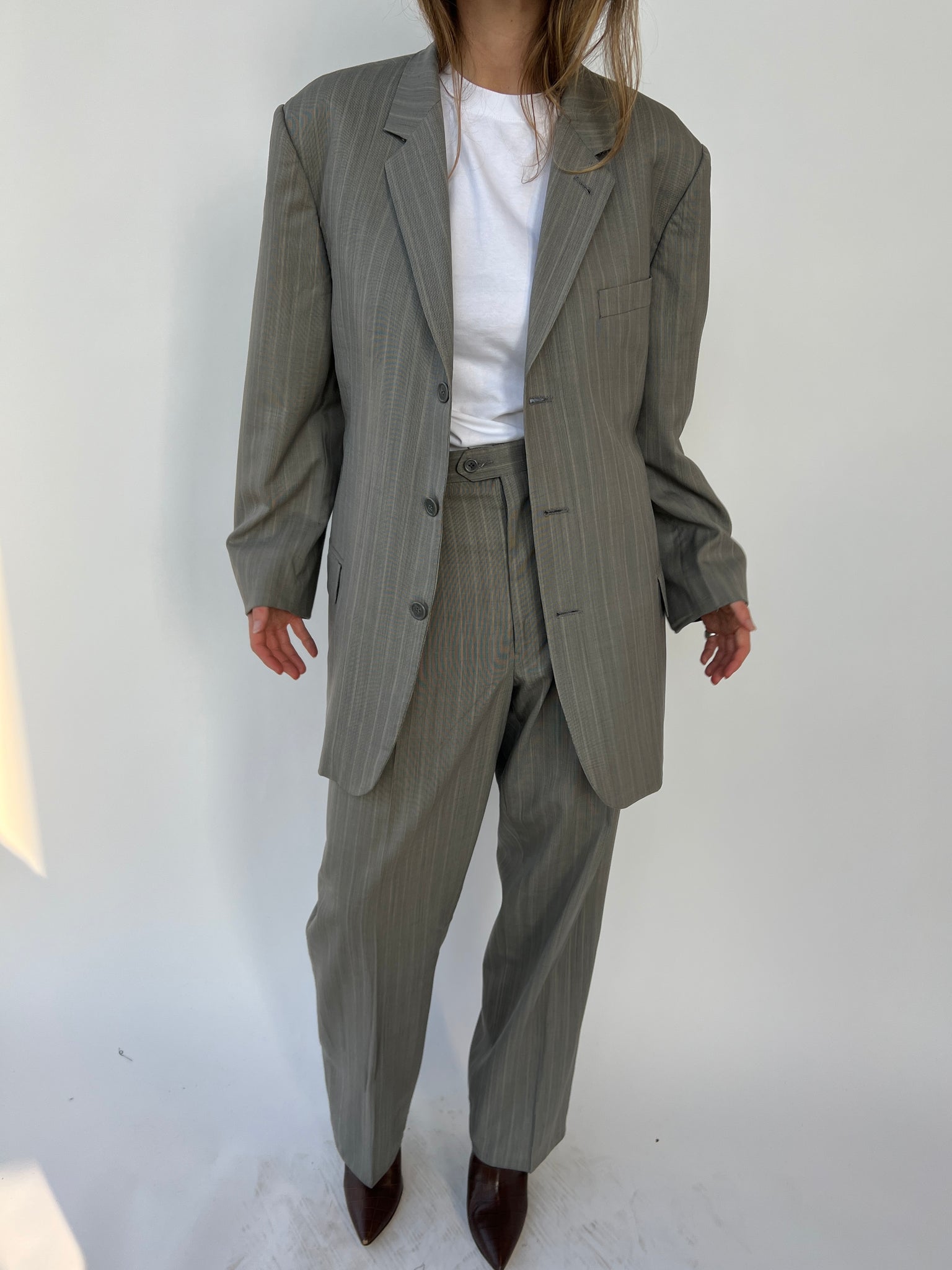 Grey striped Dior Suit