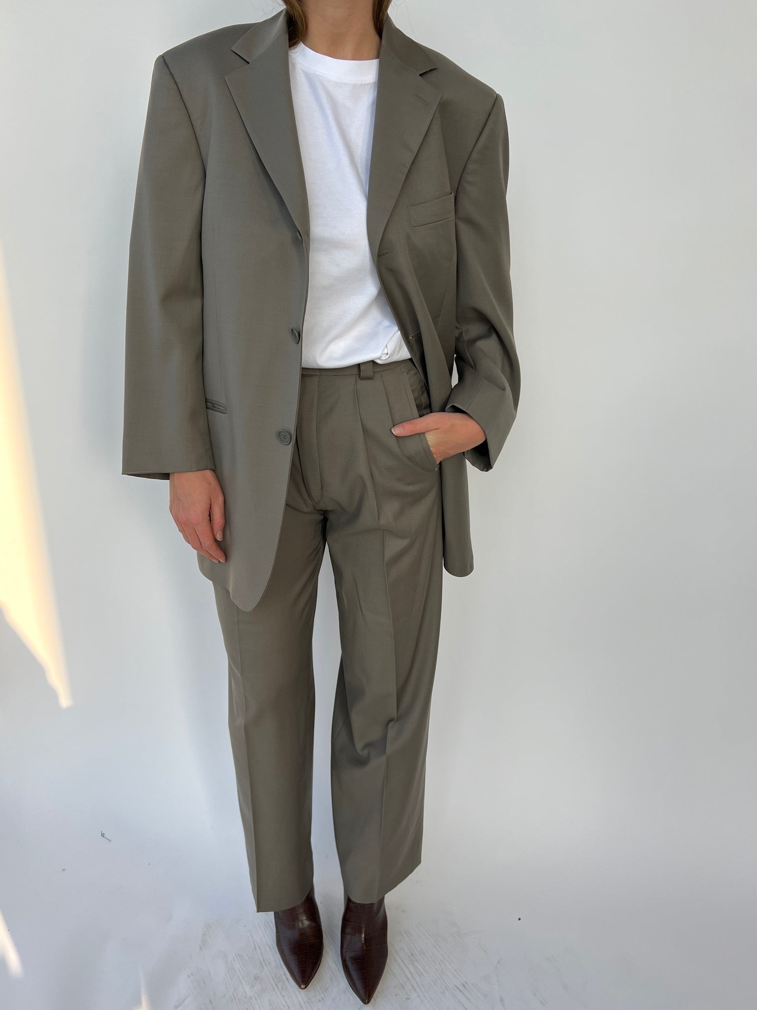 Pale brown suit