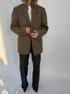 Brown Button Back Blazer