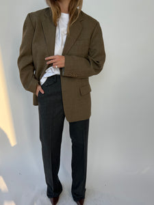 Brown Button Back Blazer