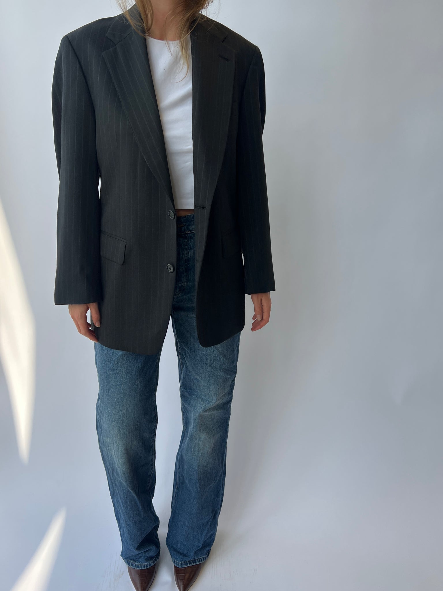 Dark grey Button Back Blazer