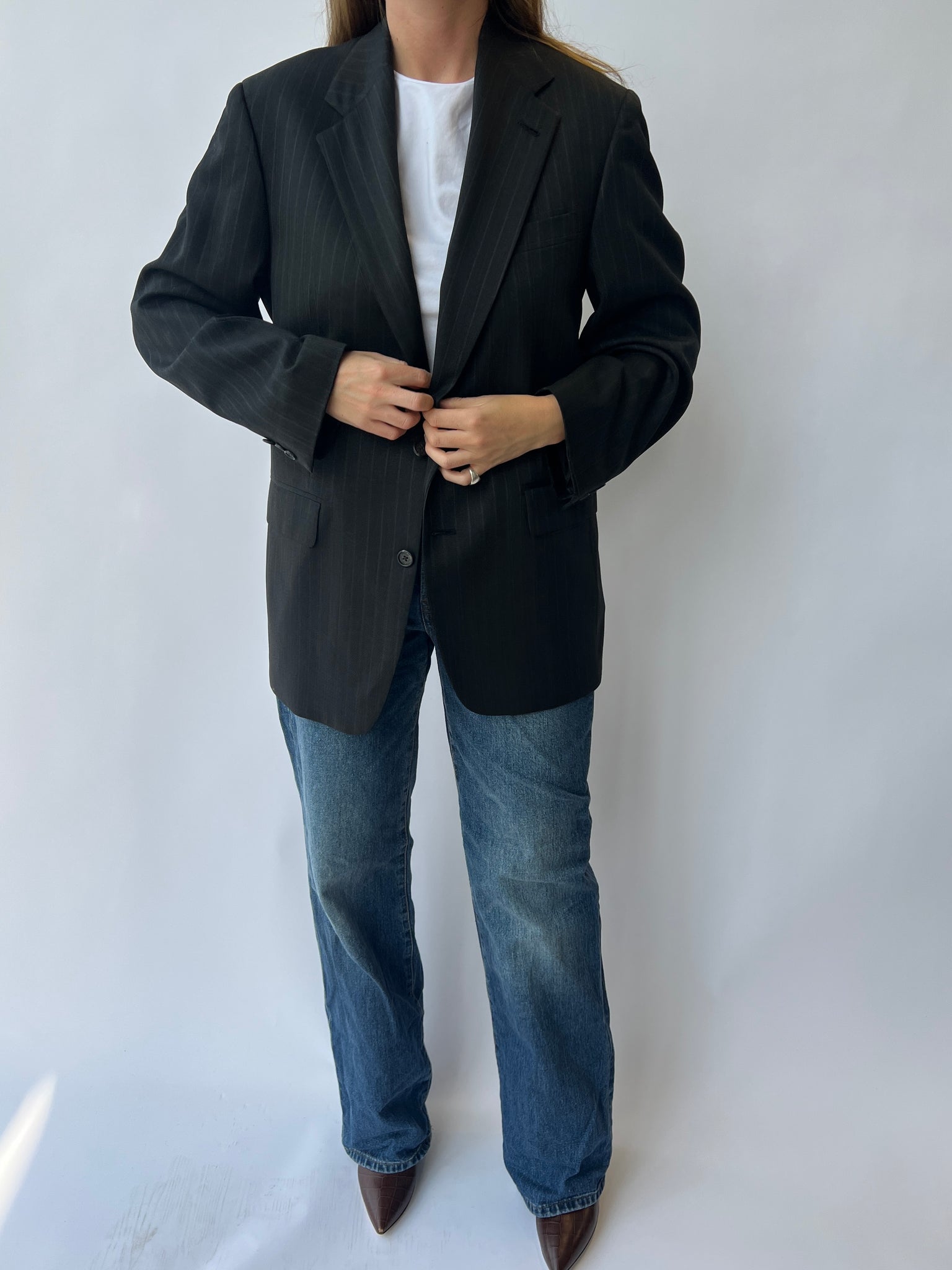 Dark grey Button Back Blazer