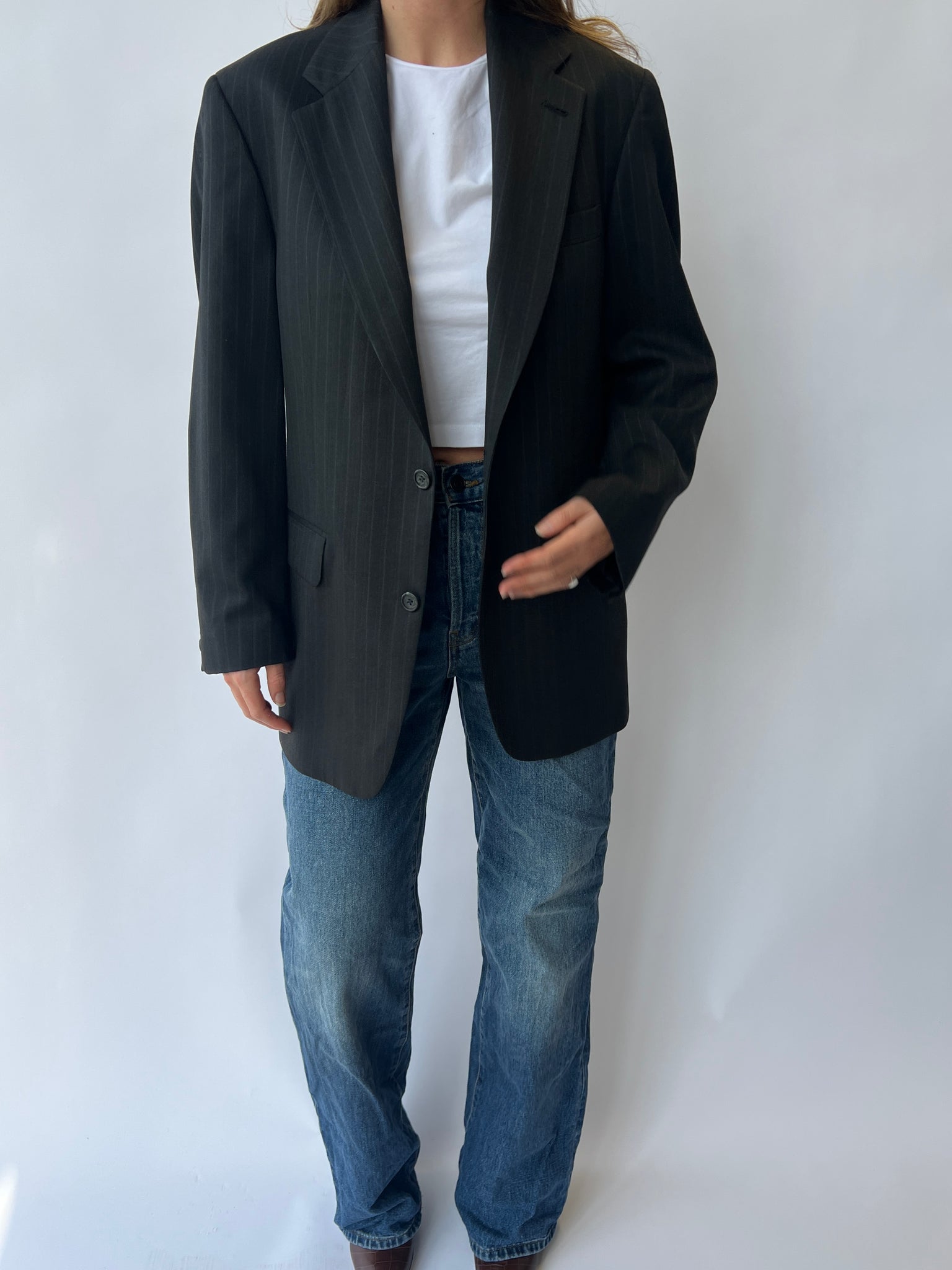 Dark grey Button Back Blazer