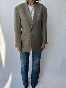 Checkered and houndstooth contrasted blazer