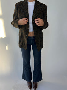 70's black, orange and green vintage blazer