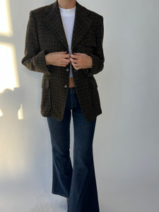 70's black, orange and green vintage blazer