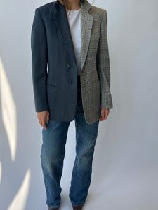 Grey and plaid contrasted Blazer