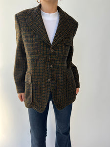 70's black, orange and green vintage blazer