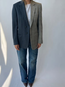 Grey and plaid contrasted Blazer