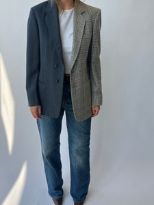 Grey and plaid contrasted Blazer
