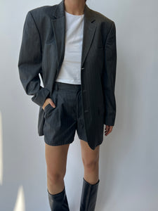 Grey blazer shorts set