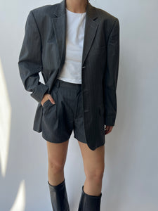 Grey blazer shorts set