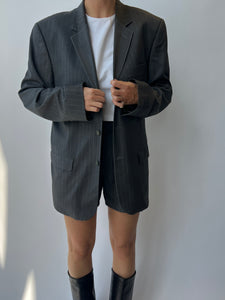 Grey blazer shorts set