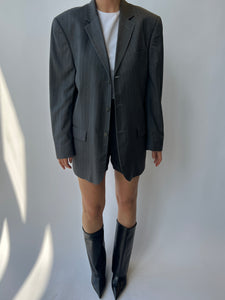 Grey blazer shorts set