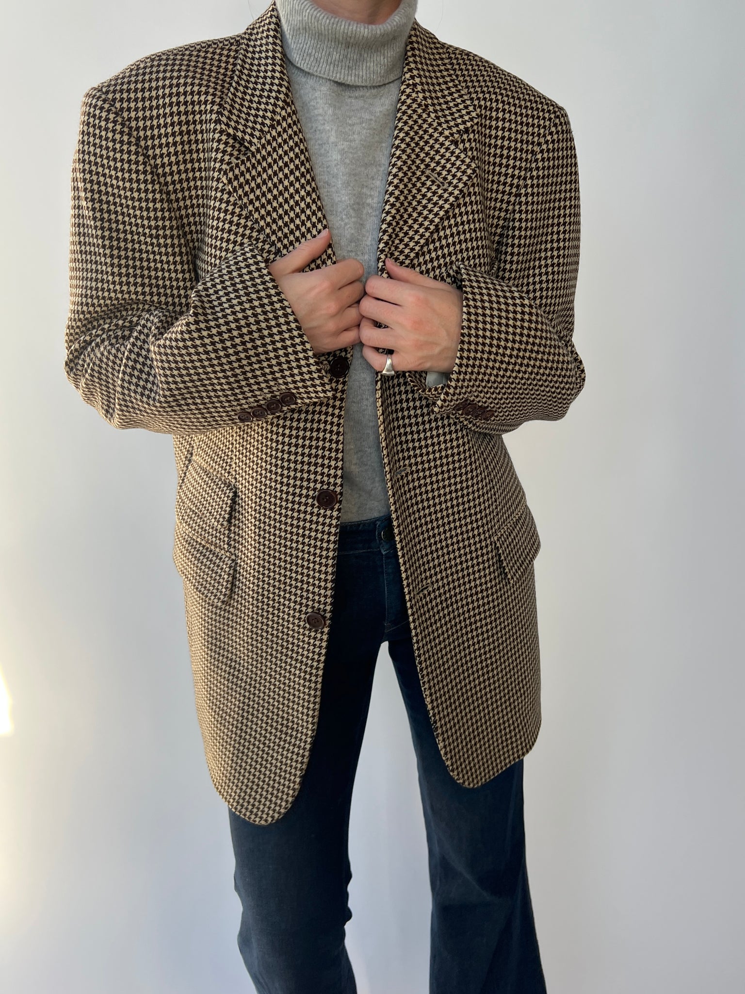 Brown Hugo Boss blazer in houndstooth
