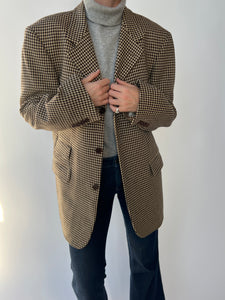 Brown Hugo Boss blazer in houndstooth