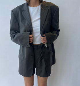 Grey blazer shorts set
