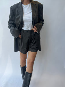Grey blazer shorts set