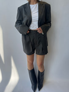Grey blazer shorts set