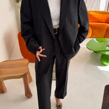 Stunning deep brown suit with pinstripes