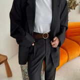 Stunning deep brown suit with pinstripes