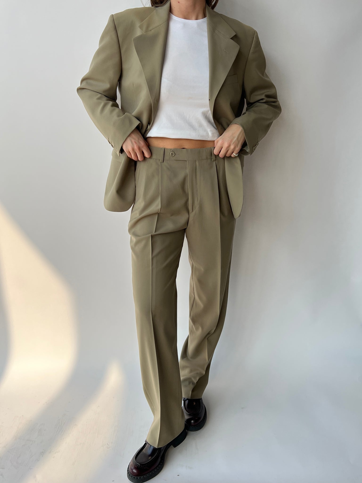 Beige Dior suit