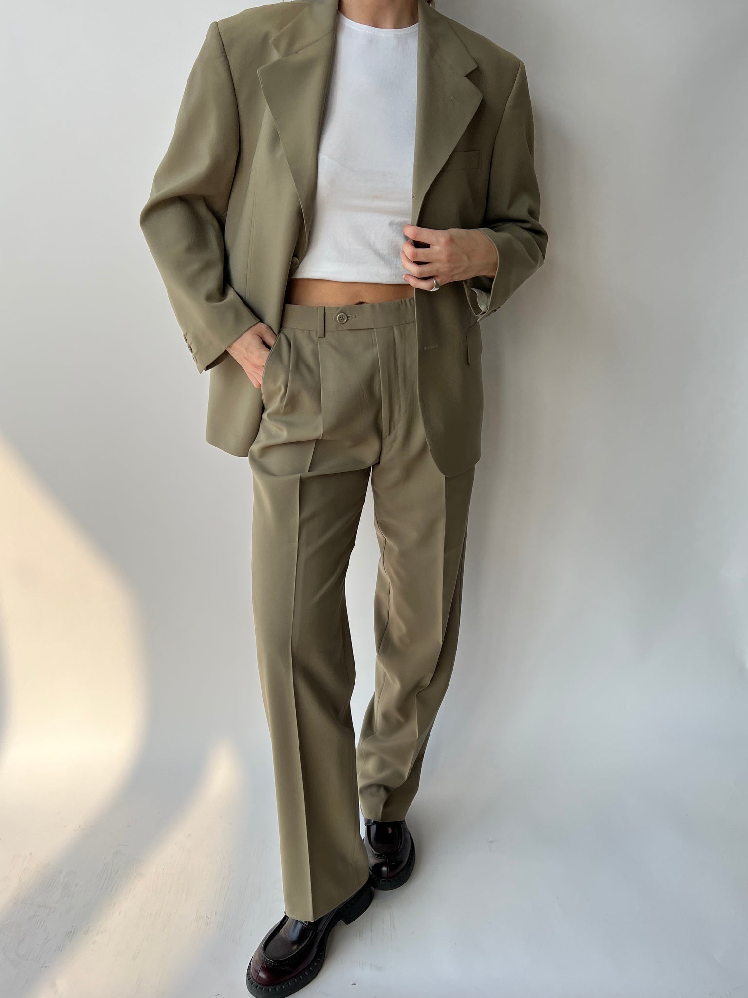 Beige Dior suit