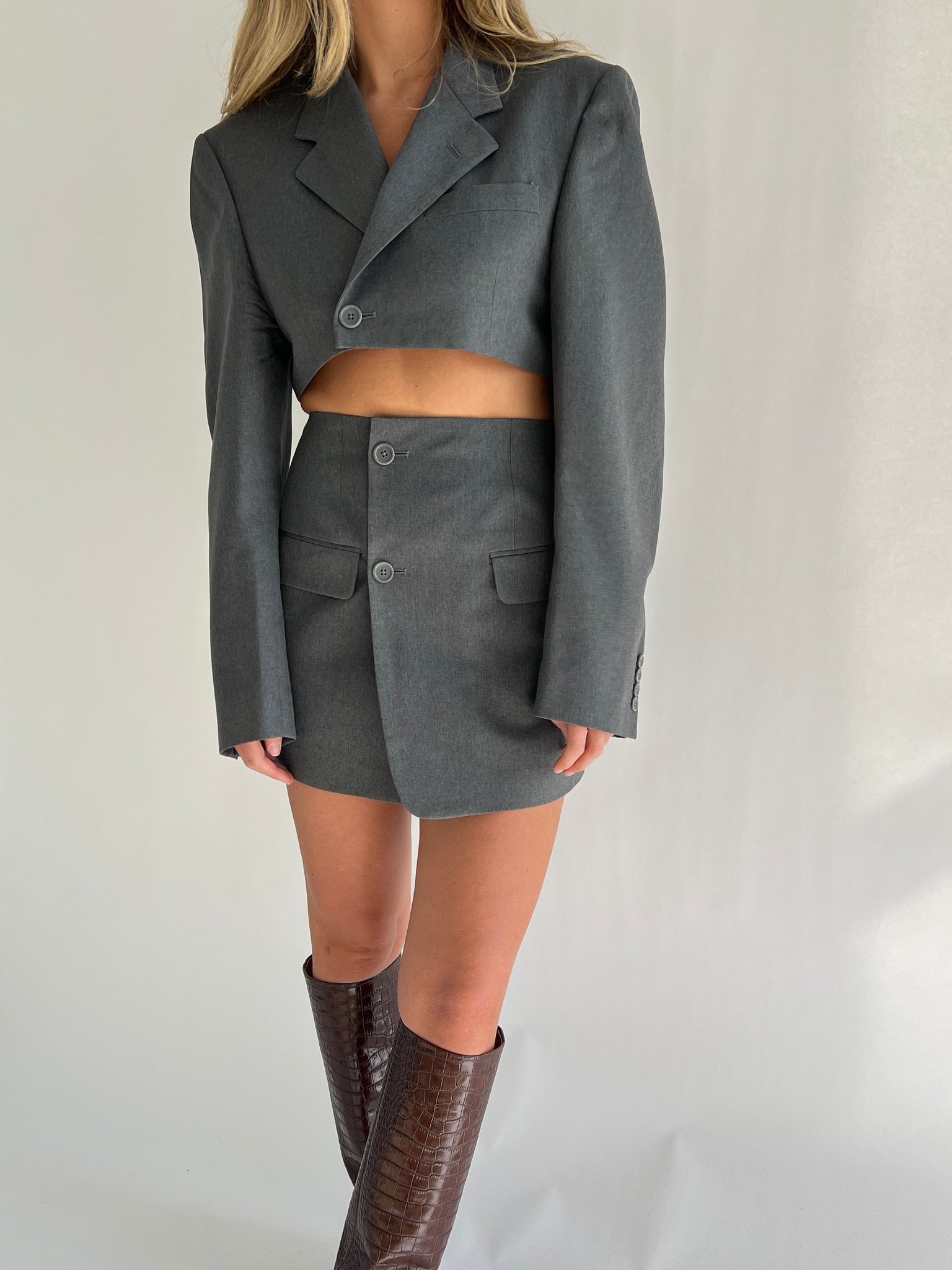Grey Skirt Set