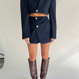 Beautiful dark blue set with gold buttons