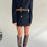 Beautiful dark blue set with gold buttons