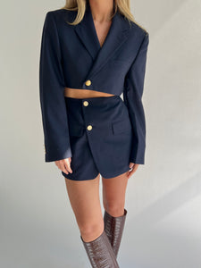 Beautiful dark blue set with gold buttons