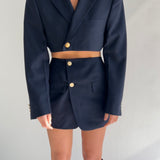 Beautiful dark blue set with gold buttons