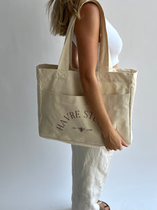 Havre Studio Tote in chocolate brown with 5 pockets/spaces