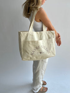 Havre Studio Tote in chocolate brown with 5 pockets/spaces