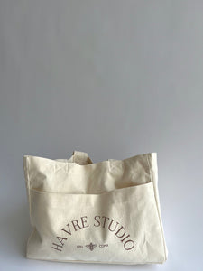 Havre Studio Tote in chocolate brown with 5 pockets/spaces