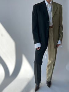 Dark grey and beige contrasted suit