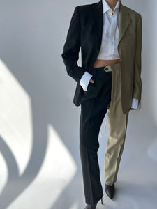 Dark grey and beige contrasted suit