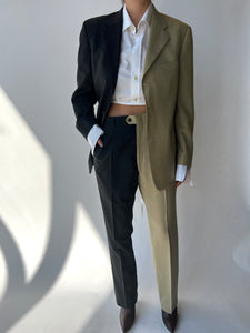 Dark grey and beige contrasted suit