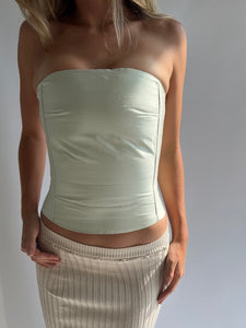 Silk corset in mint