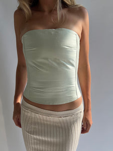 Silk corset in mint