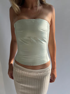 Silk corset in mint