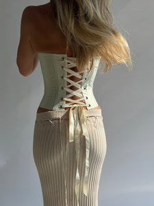 Silk corset in mint