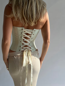 Silk corset in mint