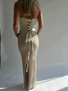Silk corset in mint