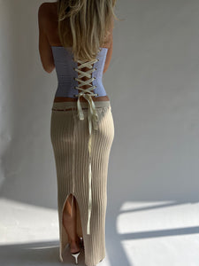Silk corset in lilac